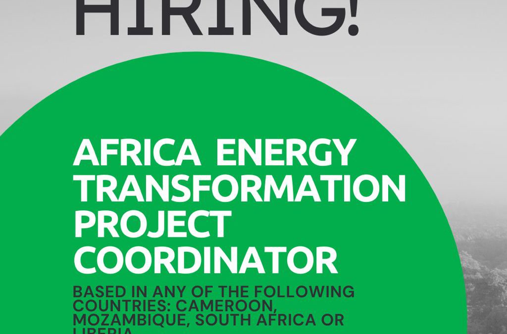 Job Advertisement – Africa Energy Transformation Project Coordinator